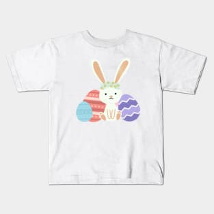 Happy Easter-Bunny and Eggs Kids T-Shirt